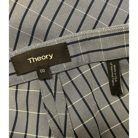 Theory Classic Skinny Pants Blue Midnight Screen Multi Stretch Size 00 - $345 - Picture 9 of 10
